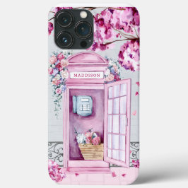 Pink Floral Phone Booth Personalisiert Case-Mate iPhone Hülle