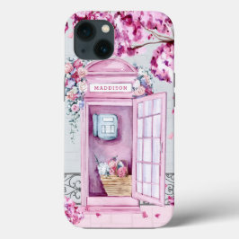Pink Floral Phone Booth Personalisiert Case-Mate iPhone Hülle