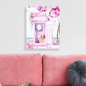 Pink Floral Phone Booth Personalisiert Leinwanddruck (Insitu (Wohnzimmer))