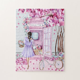 Pink Floral Phone Booth  Puzzle