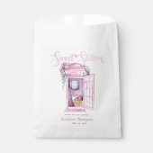 Pink Floral Phone Booth | Süß 16 Geschenktütchen (Vorderseite)