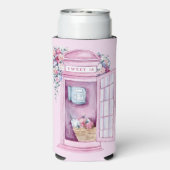 Pink Floral Phone Booth | Süß 16 Selters Dosenkühler (Seltzer Rückseite)