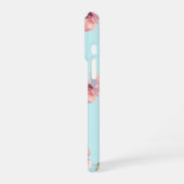 Pink Floral Phone Case – Blue Pastel Pattern iPhone Hülle (Linke Seite)