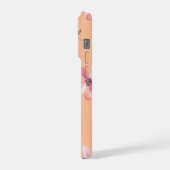 Pink Floral Phone Case – Orange Pastel Pattern iPhone Hülle (Linke Seite)
