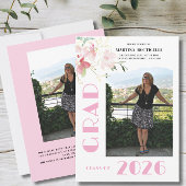 Pink Floral Photo Graduation Announcement Ankündigung