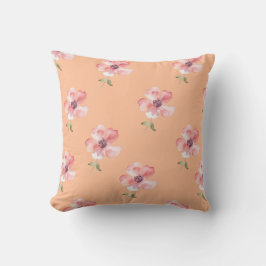 Pink Floral Pillow – Orange Pastel Pattern Kissen