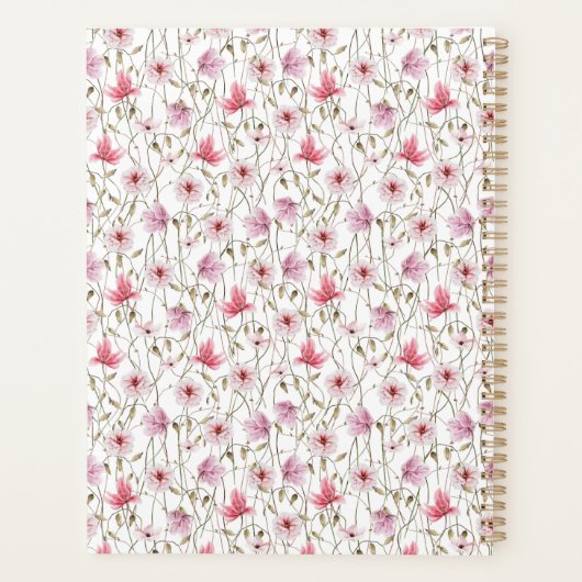 PINK FLORAL PLANNER PLANER (Rückseite)