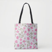 Pink Floral Polka Dot Pattern Tasche (Vorderseite)