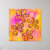 Pink Floral Pop Leinwanddruck (Vorderseite)