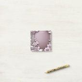 Pink Floral Post It Notes Post-it Klebezettel (Auf Schreibtisch)