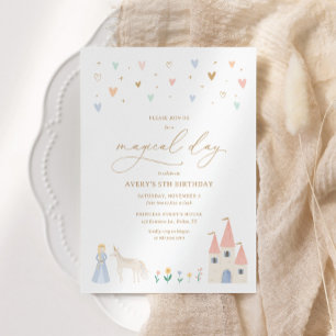 Pink Floral Princess Girl Birthday Party Einladung