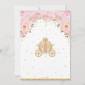 Pink Floral Princess Kinderdusche Pumpkin Carriage Dankeskarte (Rückseite)