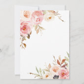 Pink Floral Pumpkin Baby Dusche Einladung (Rückseite)