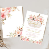 Pink Floral Pumpkin Baby Dusche Einladung