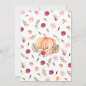 Pink Floral Pumpkin Baby Dusche Einladung (Rückseite)