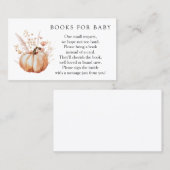 Pink Floral Pumpkin Books for Baby Enclosure Card Visitenkarte (Vorne/Hinten)