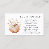 Pink Floral Pumpkin Books for Baby Enclosure Card Visitenkarte (Vorderseite)