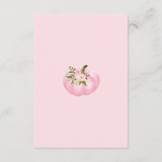 Pink Floral Pumpkin Bringen Sie Ihre Book Card Fal Begleitkarte (Rückseite)