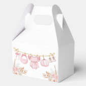 Pink Floral Pumpkin Fall Baby Dusche Box Geschenkschachtel (Rückseite)