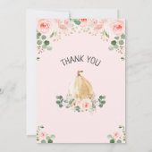 Pink Floral Pumpkin Geburtstag Danke Karte (Rückseite)