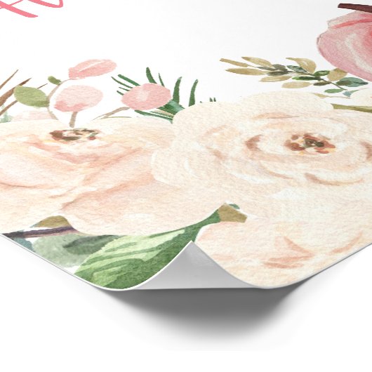 Pink Floral Pumpkin Harvest Truck Begrüßungszeiche Poster (Ecke)