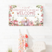Pink Floral Pumpkins Herbstdusche Begrüßung Banner (Insitu)