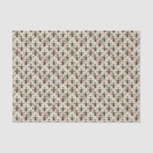 Pink Floral Queen Bee Seidenpapier (Vorderseite)