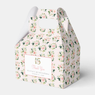 Pink Floral Quinceañera Gefallen Box Mis XV Rose 1 Geschenkschachtel