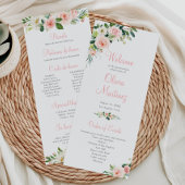 Pink Floral Quinceañera Programm Reihenfolge der V