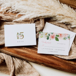 Pink Floral Quinceañera RSVP Karte Antwortkarte