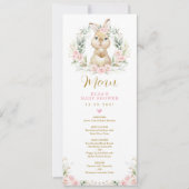 Pink Floral Rabbit Bunny Baby Showkarte Einladung (Vorderseite)