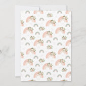 Pink Floral Rainbow Baby Dusche Einladung (Rückseite)