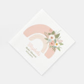 Pink Floral Rainbow Baby Dusche Napkins Serviette (Ecke)