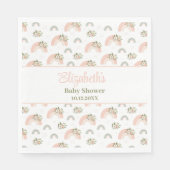 Pink Floral Rainbow Baby Dusche Napkins Serviette (Vorderseite)