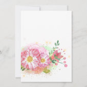 Pink Floral Rainbow Unicorn Baby Showroom by Mail Einladung (Rückseite)