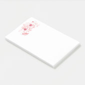 Pink Floral Relax Post it Aufkleber Post-it Klebezettel (angewinkelt)