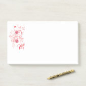 Pink Floral Relax Post it Aufkleber Post-it Klebezettel (Auf Schreibtisch)