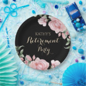 Pink Floral Retirement Party Pappteller (Party)