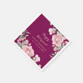 Pink Floral Retirement Party Serviette (Ecke)