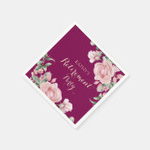 Pink Floral Retirement Party Serviette (Ecke)