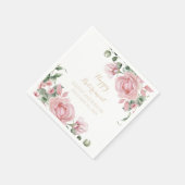 Pink Floral Retirement Party Serviette (Ecke)