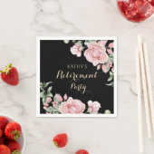 Pink Floral Retirement Party Serviette (Beispiel)