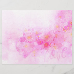 Pink Floral Romance Scrapbook Ephemera