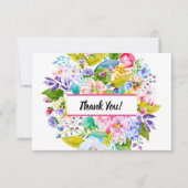 Pink Floral Romantic Wedding Danke (Vorderseite)