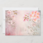 Pink Floral Romantic Wedding Danke (Rückseite)