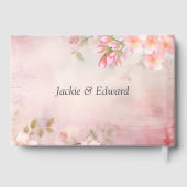 Pink Floral Romantisches Gästebuch (Rückseite)