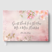 Pink Floral Romantisches Gästebuch (Vorderseite)