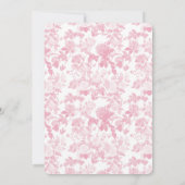 Pink Floral Rose Chinoiserie Giro del Malé Einladung (Rückseite)