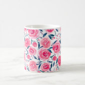 Pink Floral Rose Muster Kaffeetasse (Mittel)