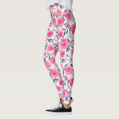 Pink Floral Rose Muster Leggings (Links)